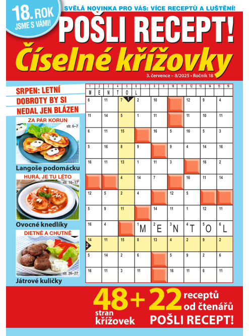 Roční předplatné Pošli recept Číselné křížovky se slevou