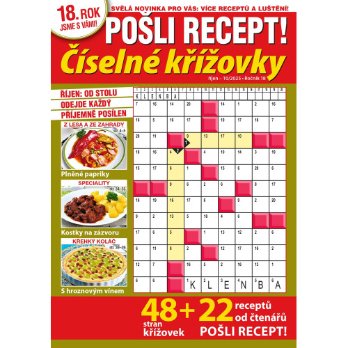 Roční předplatné Pošli recept Číselné křížovky se slevou