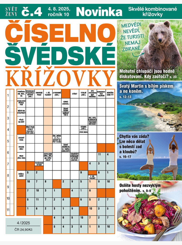 Svět ženy Číselno-švédské křížovky Svět ženy Číselno-švédské křížovky