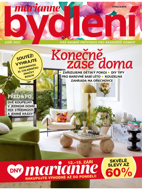 AKTUÁLNÍ VYDÁNÍ MARIANNE BYDLENÍ 9/2025 + kuponová knížka Dny Marianne