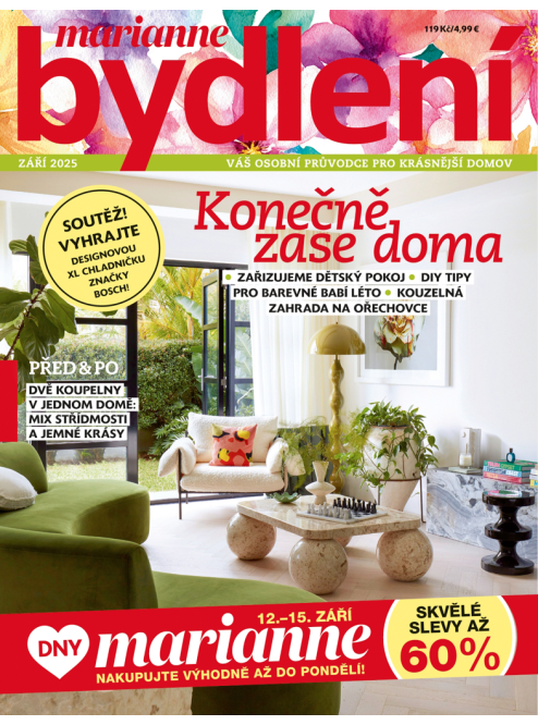 AKTUÁLNÍ VYDÁNÍ MARIANNE BYDLENÍ 9/2025 + kuponová knížka Dny Marianne