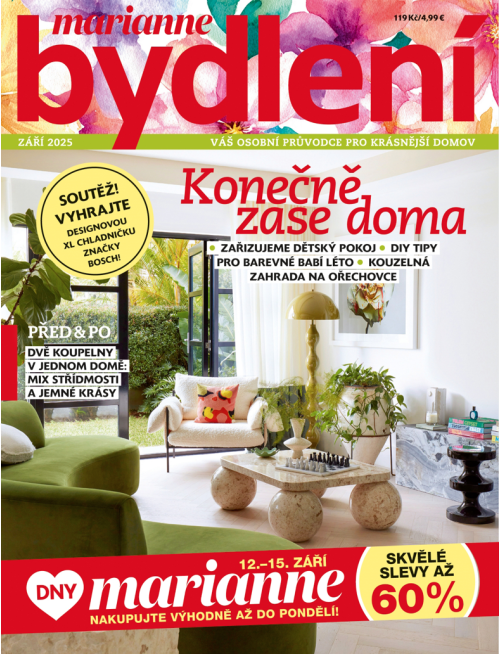 AKTUÁLNÍ VYDÁNÍ MARIANNE BYDLENÍ 9/2025 + kuponová knížka Dny Marianne