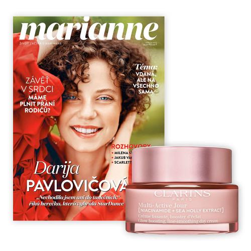 ROČNÍ PŘEDPLATNÉ MARIANNE + DENNÍ PÉČE CLARINS + DIGI VERZE ZDARMA