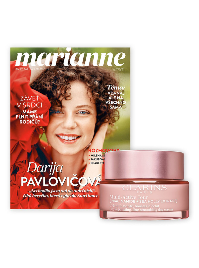ROČNÍ PŘEDPLATNÉ MARIANNE + DENNÍ PÉČE CLARINS + DIGI VERZE ZDARMA