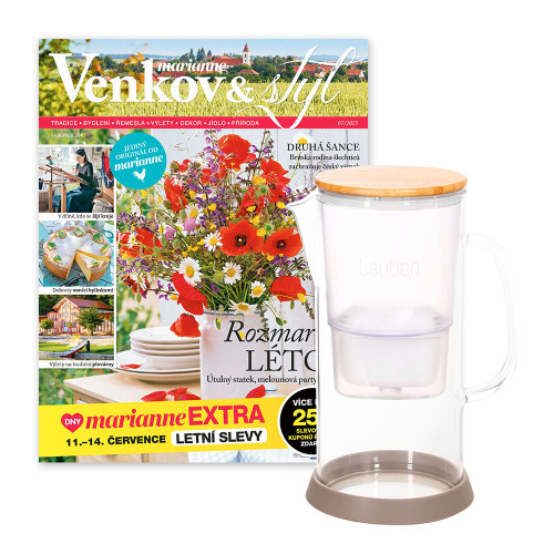 ROČNÍ PŘEDPLATNÉ MARIANNE VENKOV A STYL + FILTRAČNÍ KONVICE LAUBEN + DIGI VERZE ČASOPISU ZDARMA