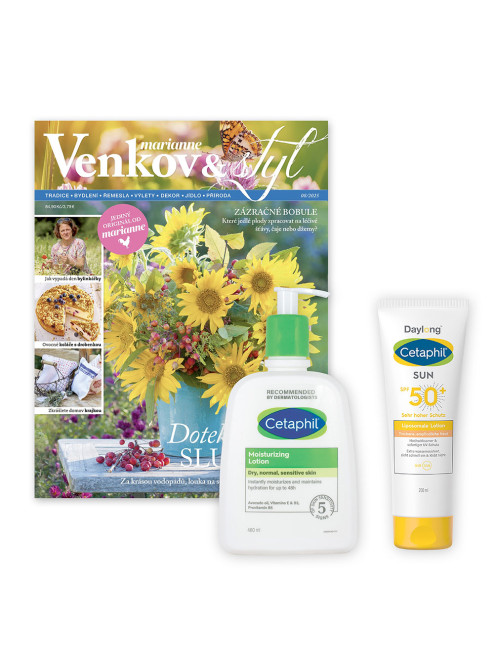 ROČNÍ PŘEDPLATNÉ MARIANNE VENKOV A STYL + SLUNEČNÍ PÉČE CETAPHIL DAYLONG + DIGI VERZE ZDARMA