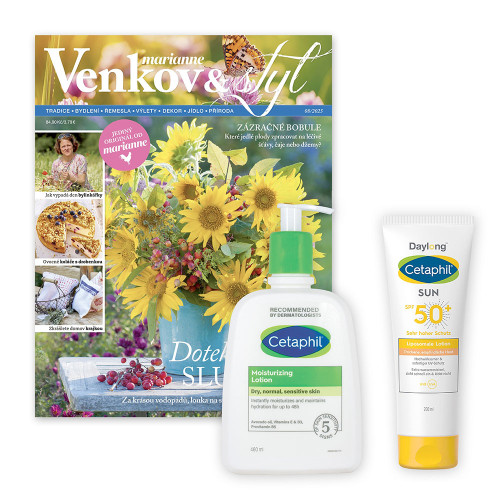 ROČNÍ PŘEDPLATNÉ MARIANNE VENKOV A STYL + SLUNEČNÍ PÉČE CETAPHIL DAYLONG + DIGI VERZE ZDARMA