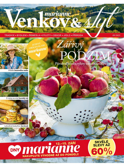AKTUÁLNÍ VYDÁNÍ MARIANNE VENKOV & STYL 9/2025 + kuponová knížka Dny Marianne